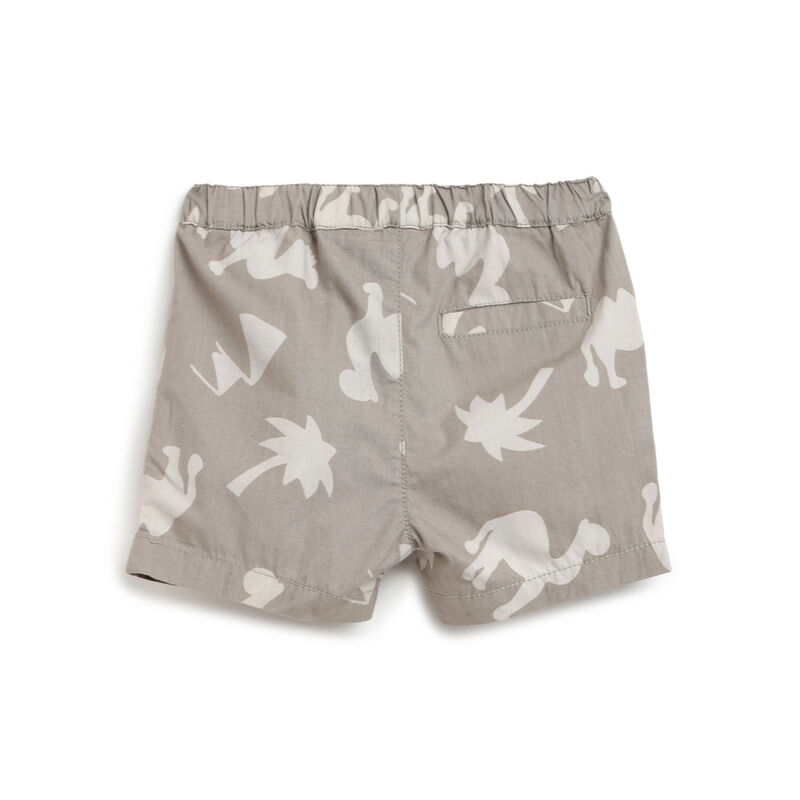 Boys Medium Grey Printed Outfit with Short Pants image number 3